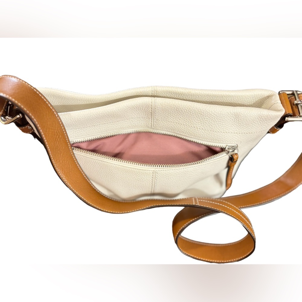 Coach East West Duffel Shoulder Bag M1085-F15065 White Pebbled Leather Purse - Picture 8 of 11